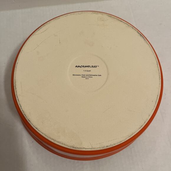 Rachel Ray 1 .5 Qt. Orange Round Bakeware Casserole Dish W/Handles - Picture 6 of 7